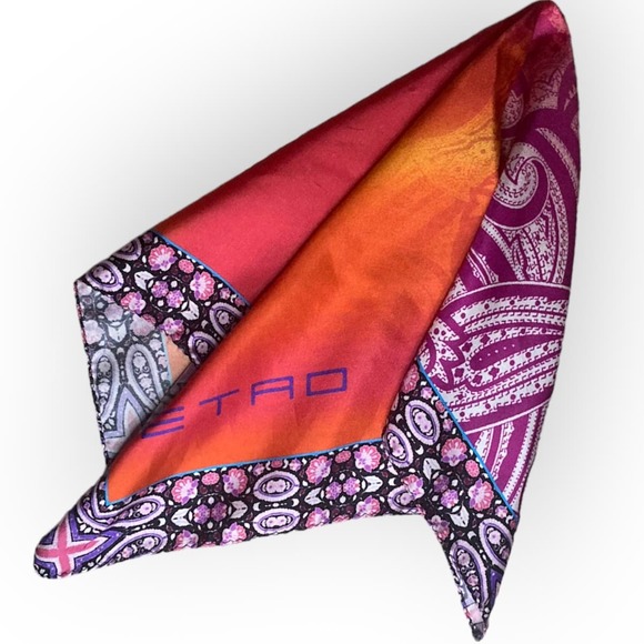 Etro Other - ETRO Silk Pocket Square Scarf Made in Italy, suit or purse accessory, ne…